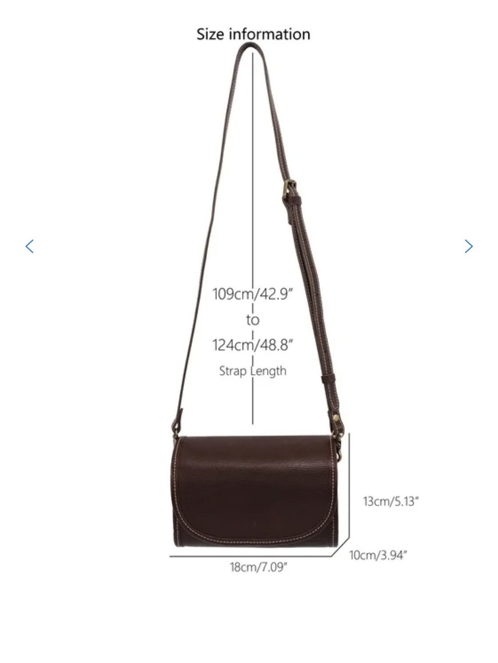 Small Saddle Bags Genuine Leather Brown Crossbody Bag Brand New - Picture 5 of 5